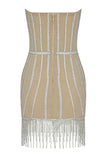 Sasa Sequin Dress with Rhinestone Tassels - SunsetFashionLA