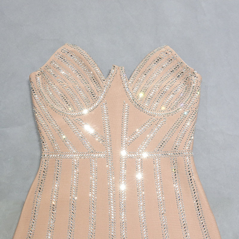 Shani Bandage Rhinestone Dress - SunsetFashionLA