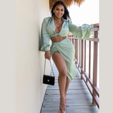 Sidney Satin Two Piece Set - SunsetFashionLA