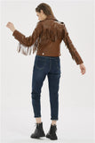 Soft Vegan Leather Jacket with Tassels - SunsetFashionLA