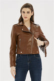 Soft Vegan Leather Jacket with Tassels - SunsetFashionLA