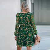 Stacey Long Sleeve Flower Dress - SunsetFashionLA