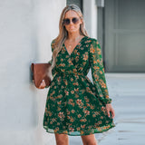 Stacey Long Sleeve Flower Dress - SunsetFashionLA