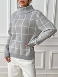 Thalassa Plaid Knit Turtleneck Sweater - SunsetFashionLA