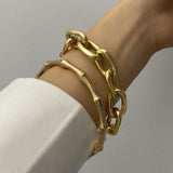 Thick Chain Gold Bracelets Set - SunsetFashionLA