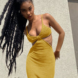 Tulum Knit Cut Out Maxi Dress - SunsetFashionLA