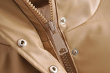 Windbreaker Crop Padded Vegan Leather Jacket - SunsetFashionLA