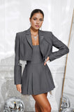 Melany Dress and Blazer Rhinestone Two Piece Set